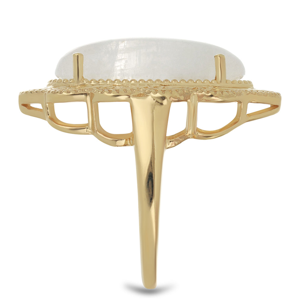 Goldplattierter Silberring mit Regenbogenmondstein 4 