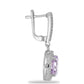 Silberohrringe mit Rose De France Amethyst und weißem Topas