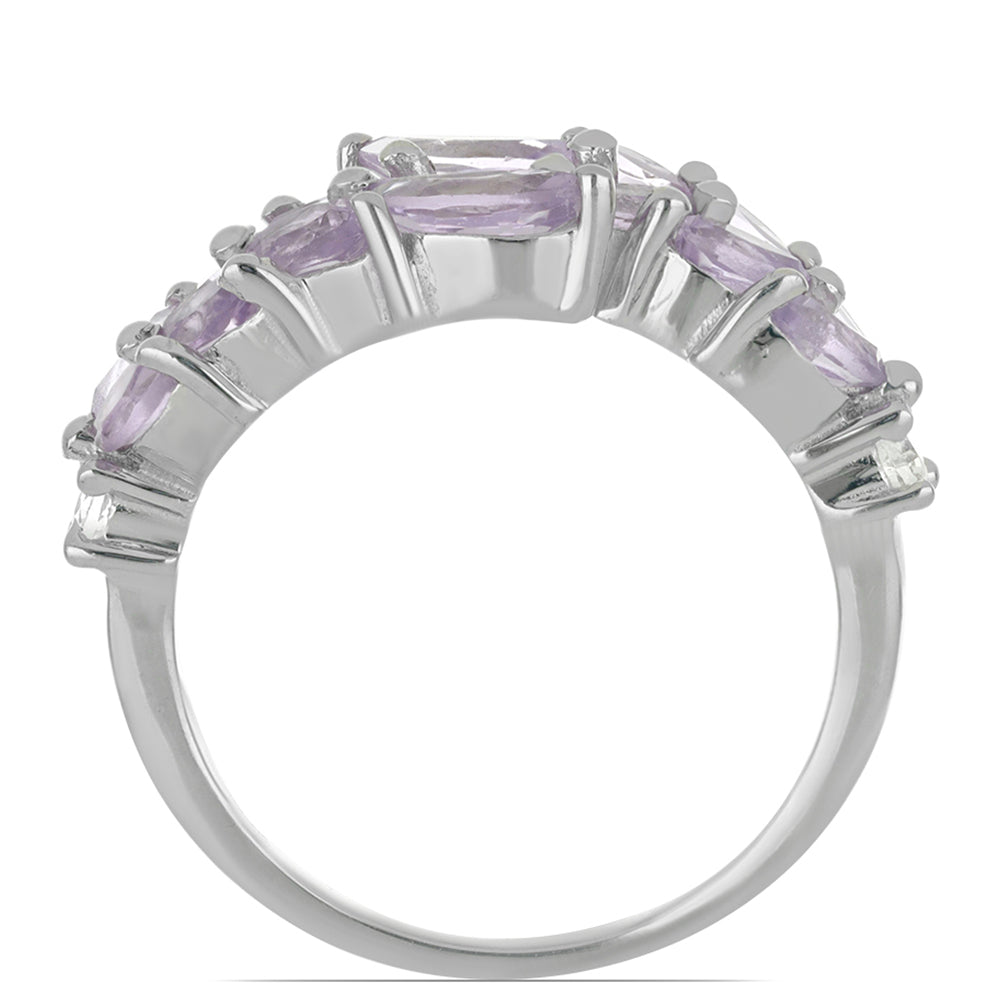 Silberring mit Rose De France Amethyst 2 