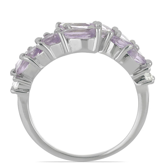 Silberring mit Rose De France Amethyst