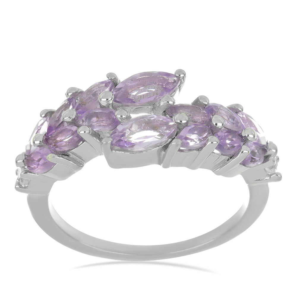Silberring mit Rose De France Amethyst 3 