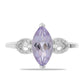 Silberring mit Rose De France Amethyst und weißem Topas