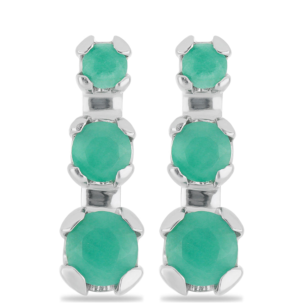 Silberohrringe mit brasilianischem Smaragd 1 