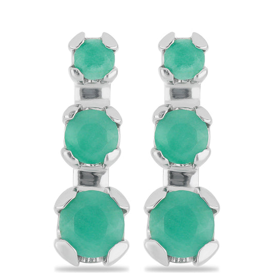 Silberohrringe mit brasilianischem Smaragd