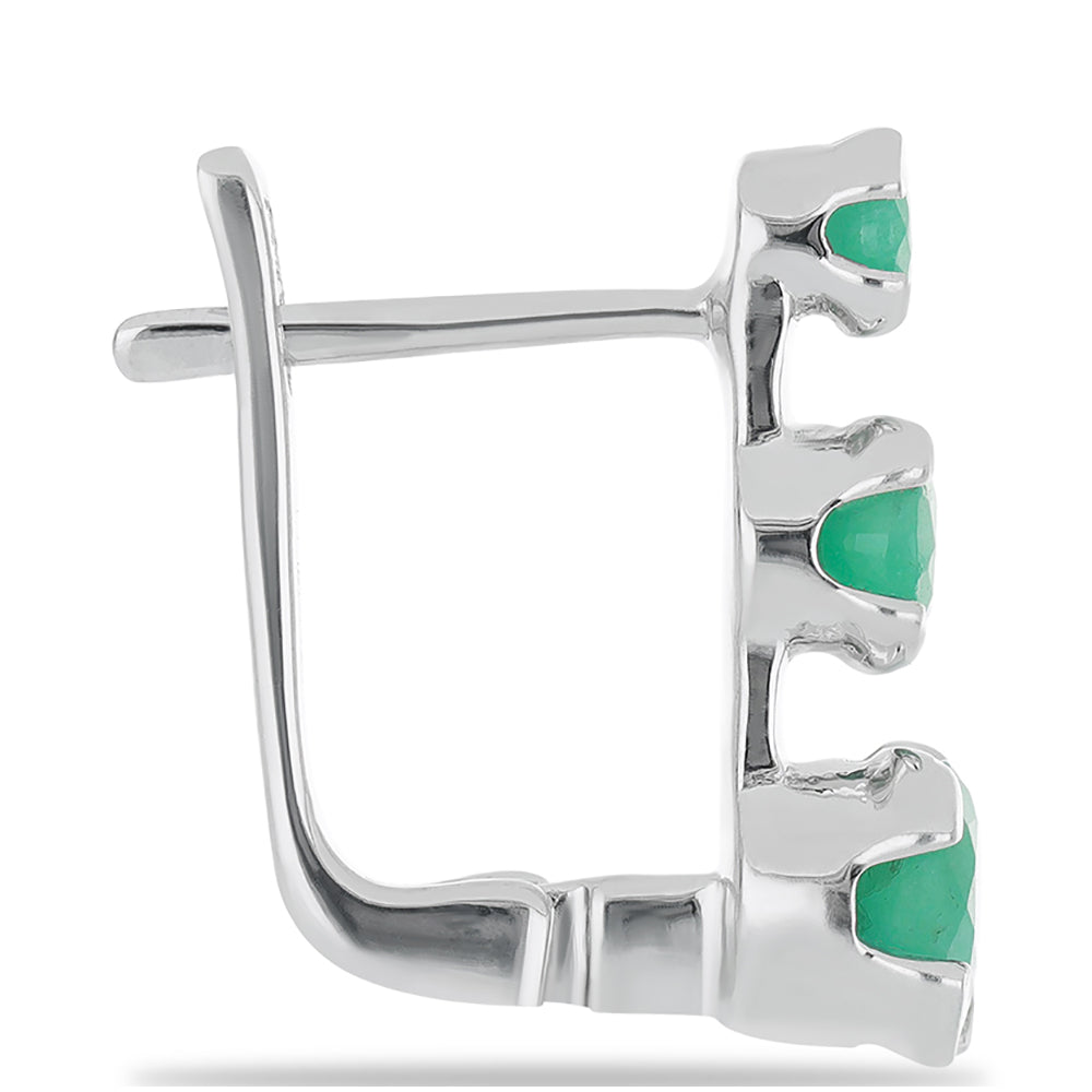 Silberohrringe mit brasilianischem Smaragd 2 