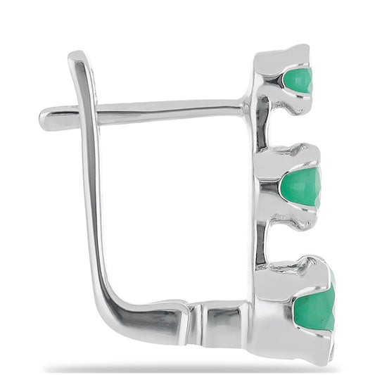 Silberohrringe mit brasilianischem Smaragd