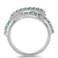 Silberring mit brasilianischem Smaragd und weißem Topas