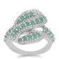 Silberring mit brasilianischem Smaragd und weißem Topas