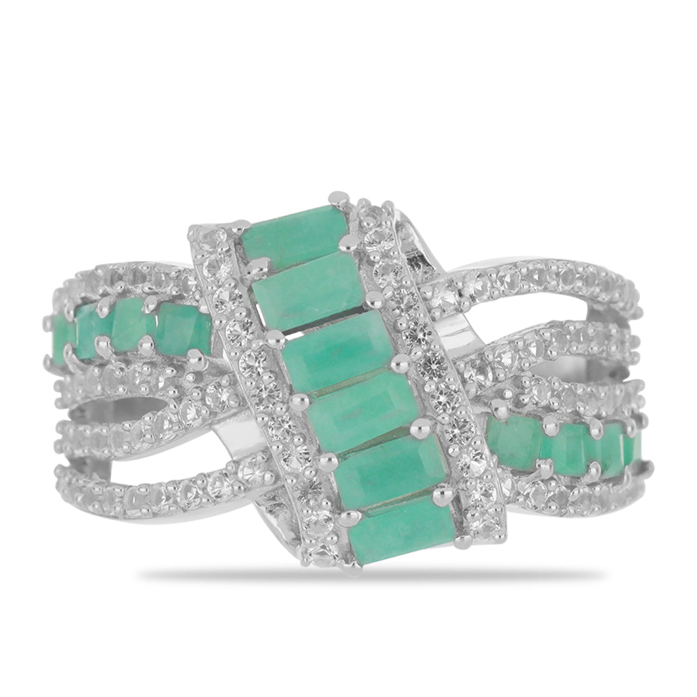 Silberring mit brasilianischem Smaragd