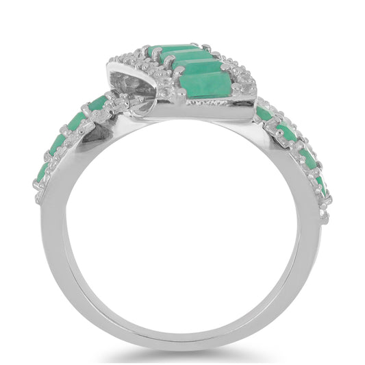 Silberring mit brasilianischem Smaragd