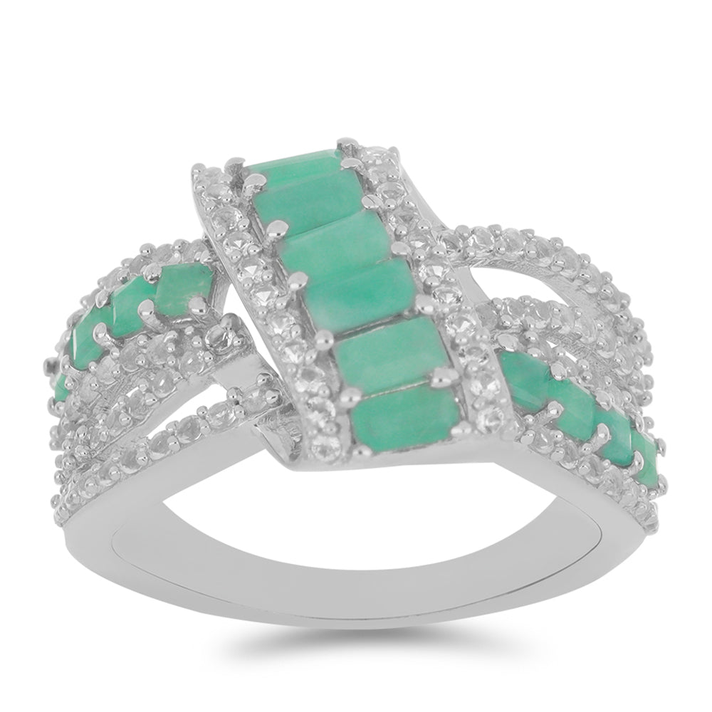 Silberring mit brasilianischem Smaragd