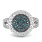 Silberring mit blauem Diamant