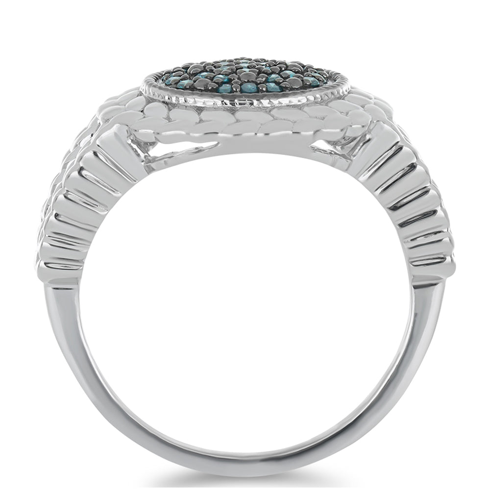 Silberring mit blauem Diamant