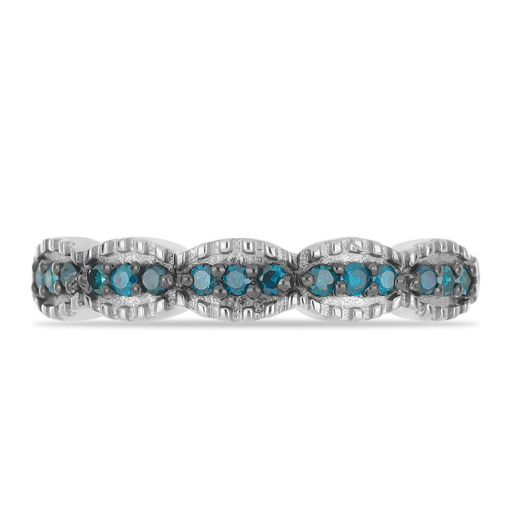 Silberring mit blauem Diamant