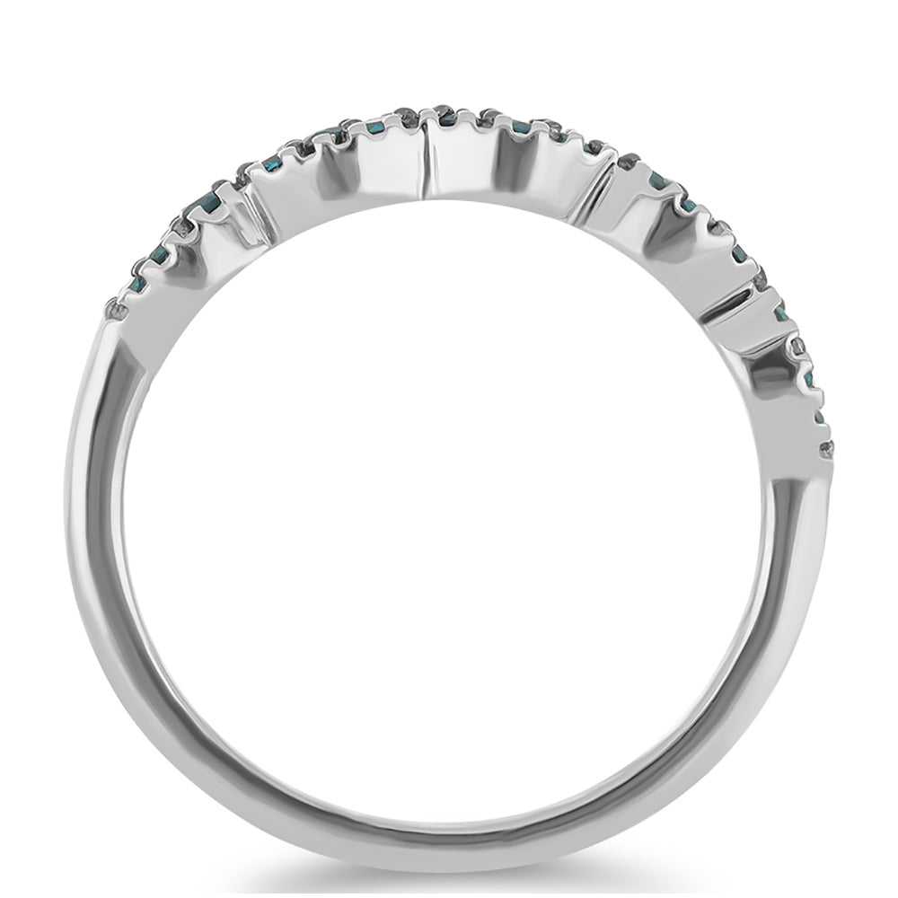 Silberring mit blauem Diamant 2 
