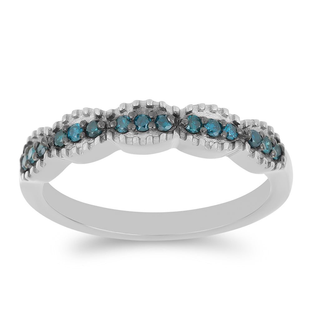 Silberring mit blauem Diamant