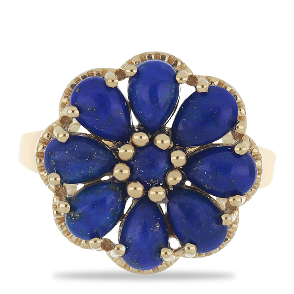 Goldplattierter Silberring mit Lapislazuli aus Badakhshan