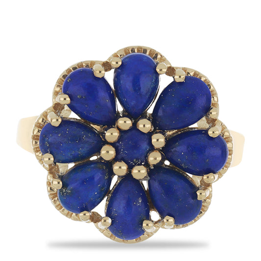 Goldplattierter Silberring mit Lapislazuli aus Badakhshan