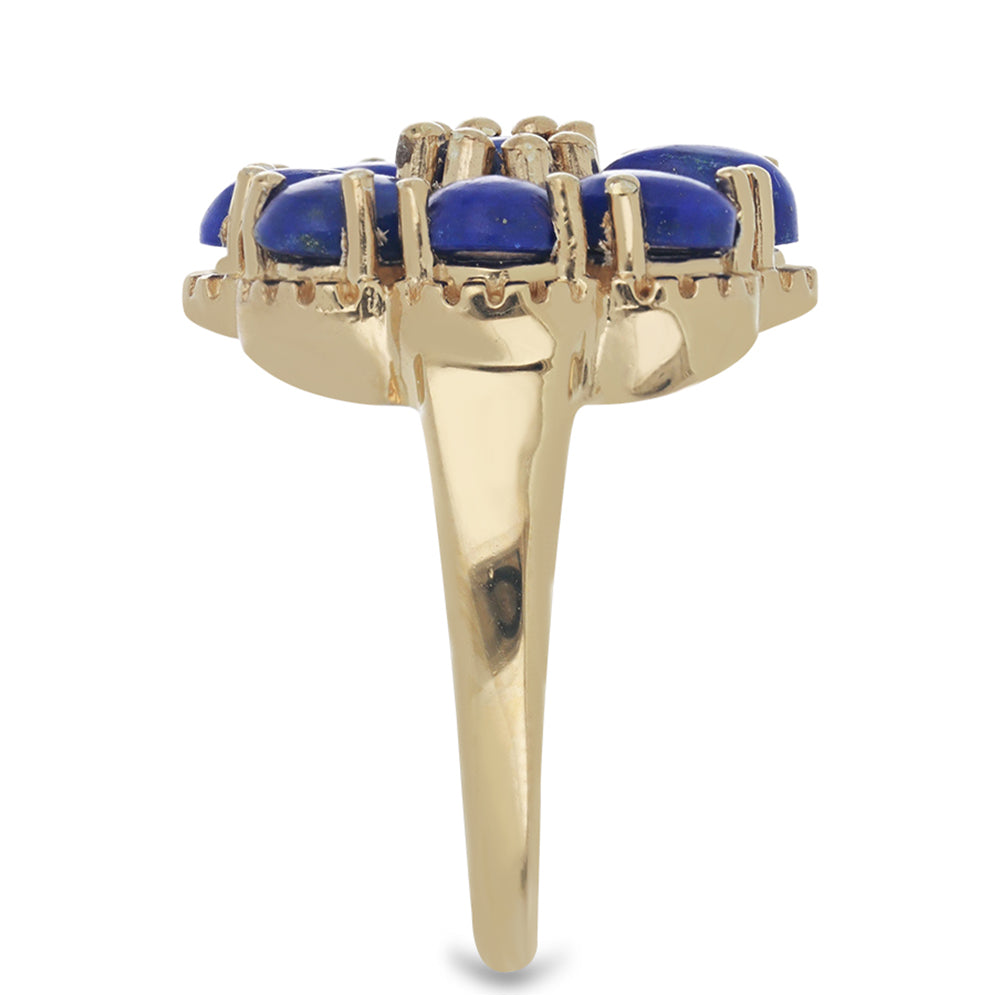 Goldplattierter Silberring mit Lapislazuli aus Badakhshan
