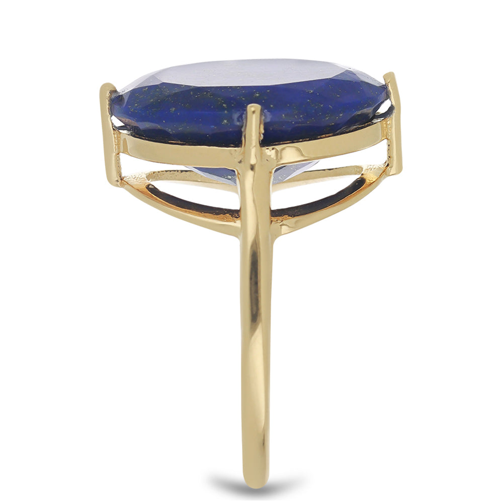 Goldplattierter Silberring mit Lapislazuli aus Badakhshan