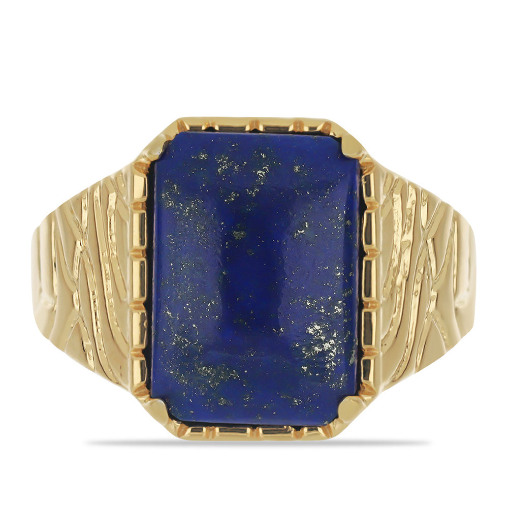 Goldplattierter Silberring mit Lapislazuli aus Badakhshan