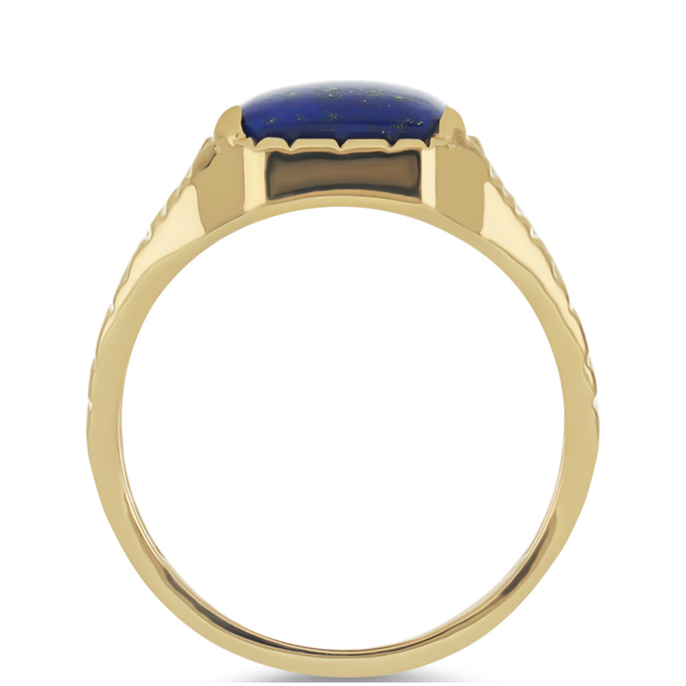 Goldplattierter Silberring mit Lapislazuli aus Badakhshan