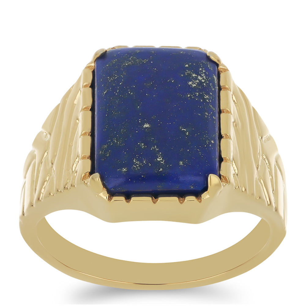 Goldplattierter Silberring mit Lapislazuli aus Badakhshan 3 