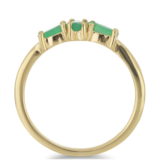 Goldplattierter Silberring mit brasilianischem Smaragd