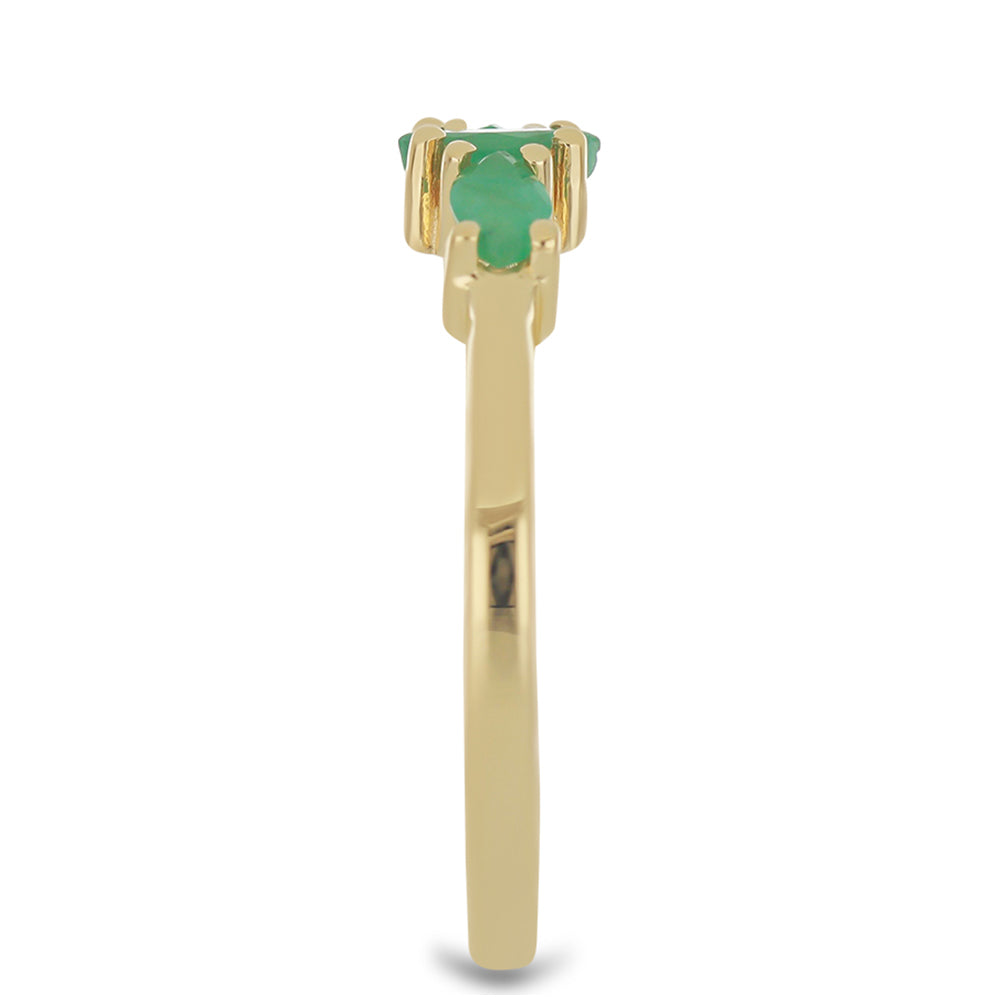 Goldplattierter Silberring mit brasilianischem Smaragd