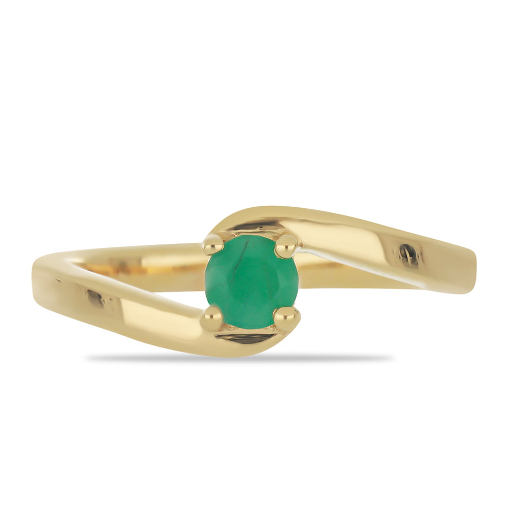 Goldplattierter Silberring mit brasilianischem Smaragd 1 