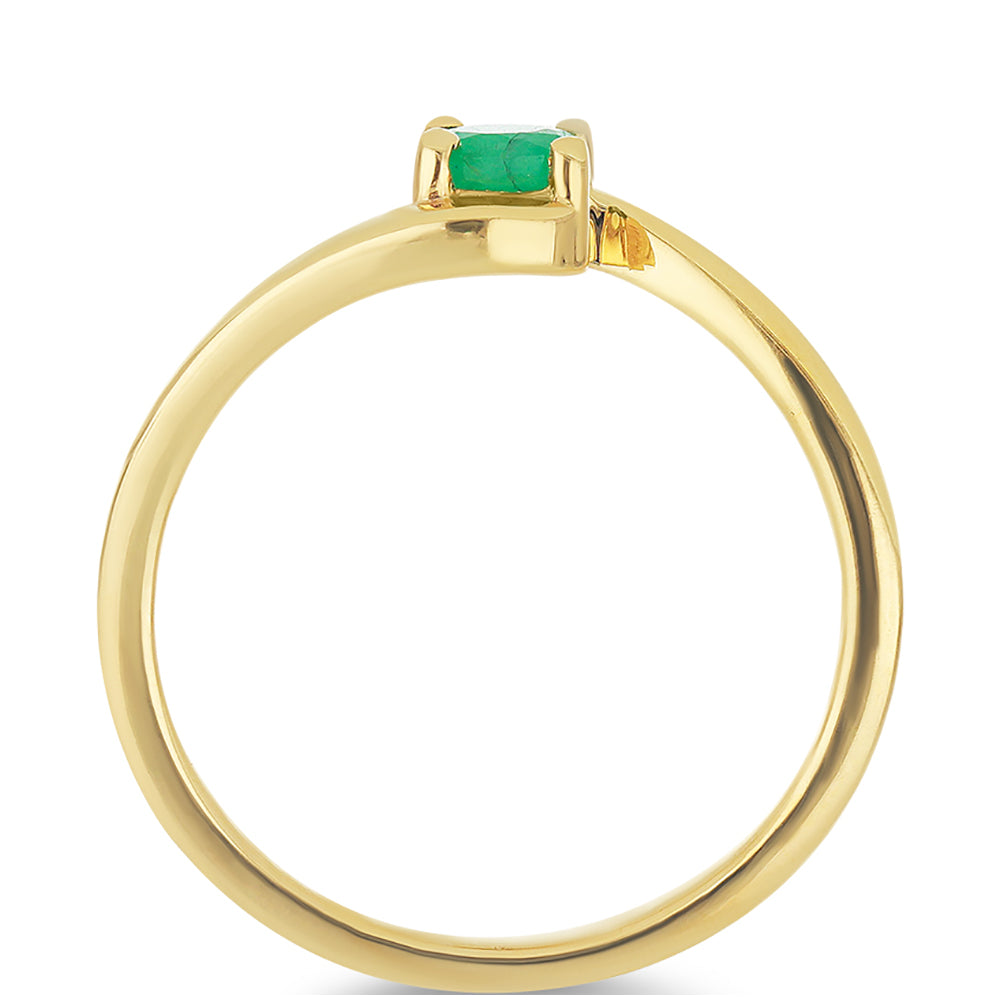 Goldplattierter Silberring mit brasilianischem Smaragd 2 