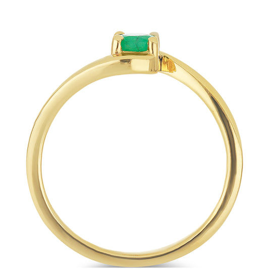 Goldplattierter Silberring mit brasilianischem Smaragd