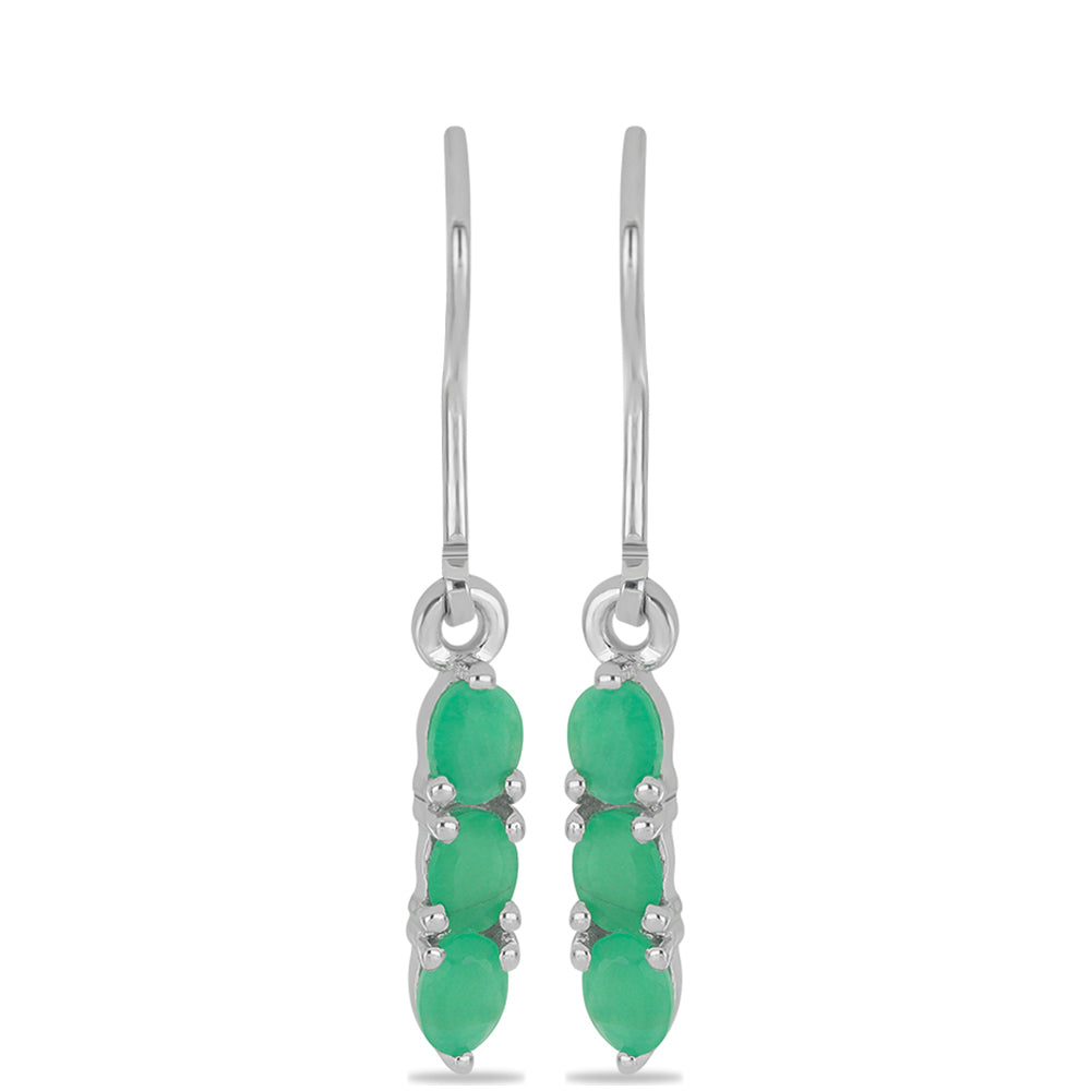 Silberohrringe mit brasilianischem Smaragd 1 
