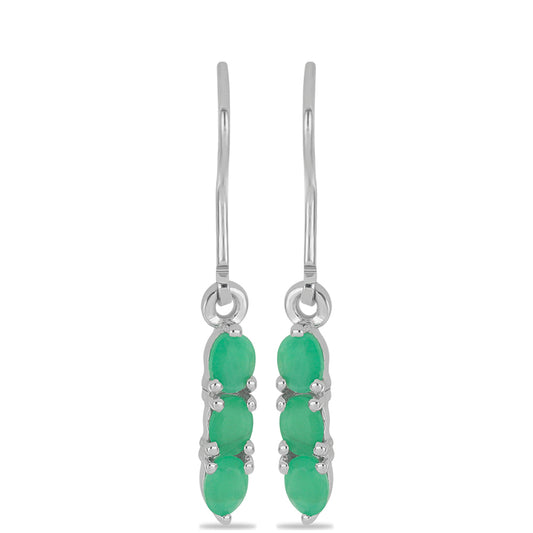 Silberohrringe mit brasilianischem Smaragd