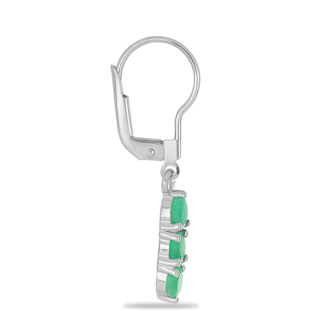 Silberohrringe mit brasilianischem Smaragd