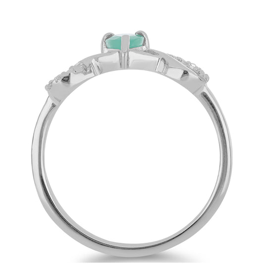 Silberring mit brasilianischem Smaragd und weißem Topas