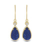 Goldplattierte Silberohrringe mit Lapislazuli aus Badakhshan und weißem Topas