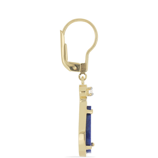 Goldplattierte Silberohrringe mit Lapislazuli aus Badakhshan und weißem Topas