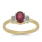 Goldplattierter Silberring mit Rubin aus Madagaskar und weißem Topas