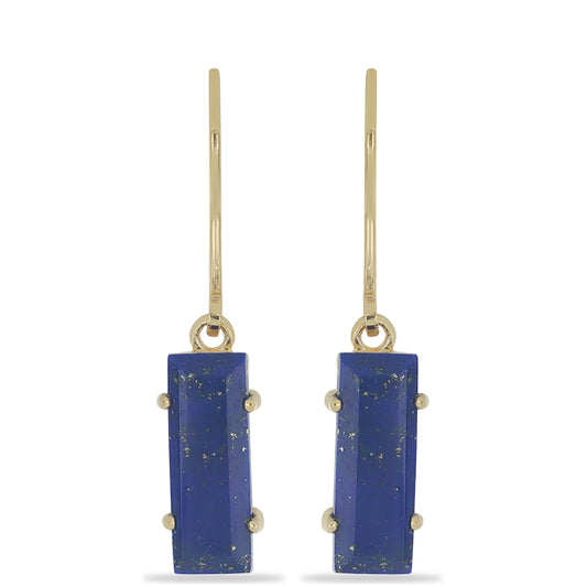 Goldplattierte Silberohrringe mit Lapislazuli aus Badakhshan