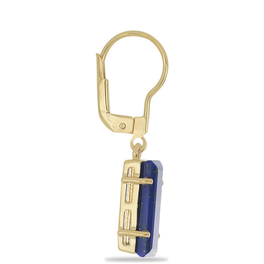 Goldplattierte Silberohrringe mit Lapislazuli aus Badakhshan
