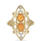 Goldplattierter Silberring mit Karneol und weißem Topas