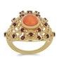 Goldplattierter Silberring mit Karneol und Barton Granat