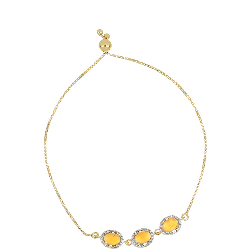 Goldplattiertes Silberarmband mit Karneol und weißem Topas