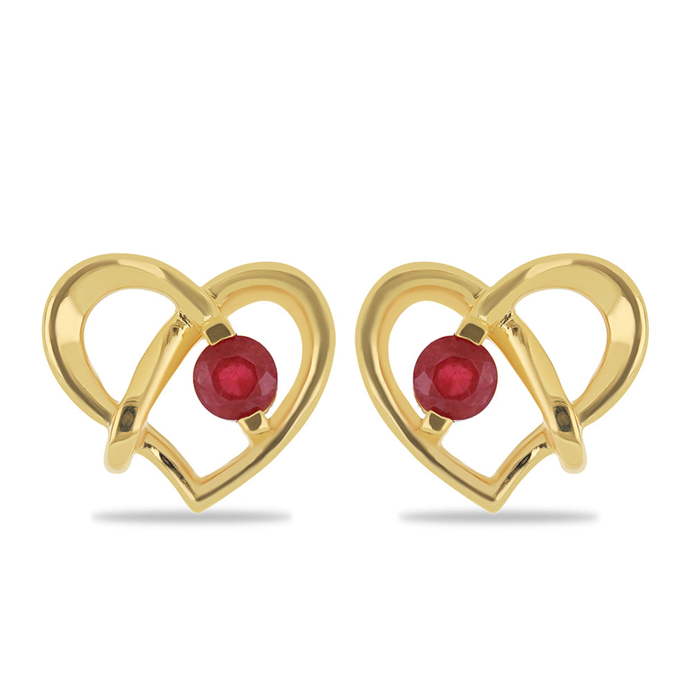 Goldplattierte Silberohrringe mit Rubin aus Madagaskar