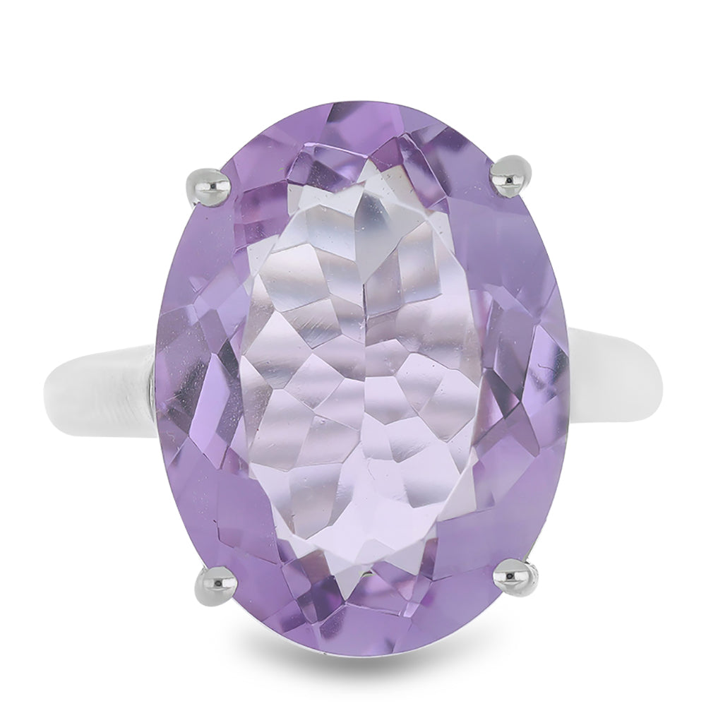 Silberring mit Rose De France Amethyst
