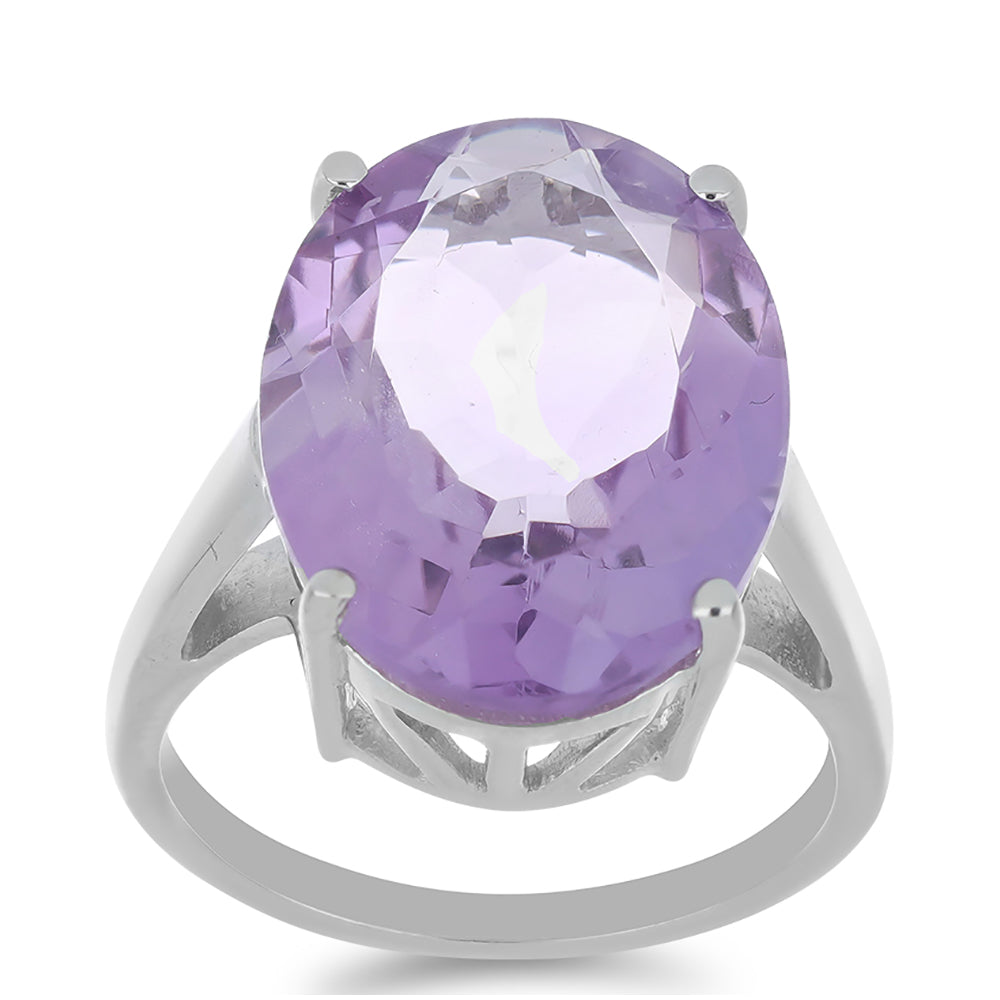 Silberring mit Rose De France Amethyst 3 