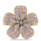 Goldring mit rosafarbenem Saphir und weißem Diamant