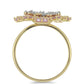 Goldring mit rosafarbenem Saphir und weißem Diamant