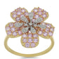 Goldring mit rosafarbenem Saphir und weißem Diamant